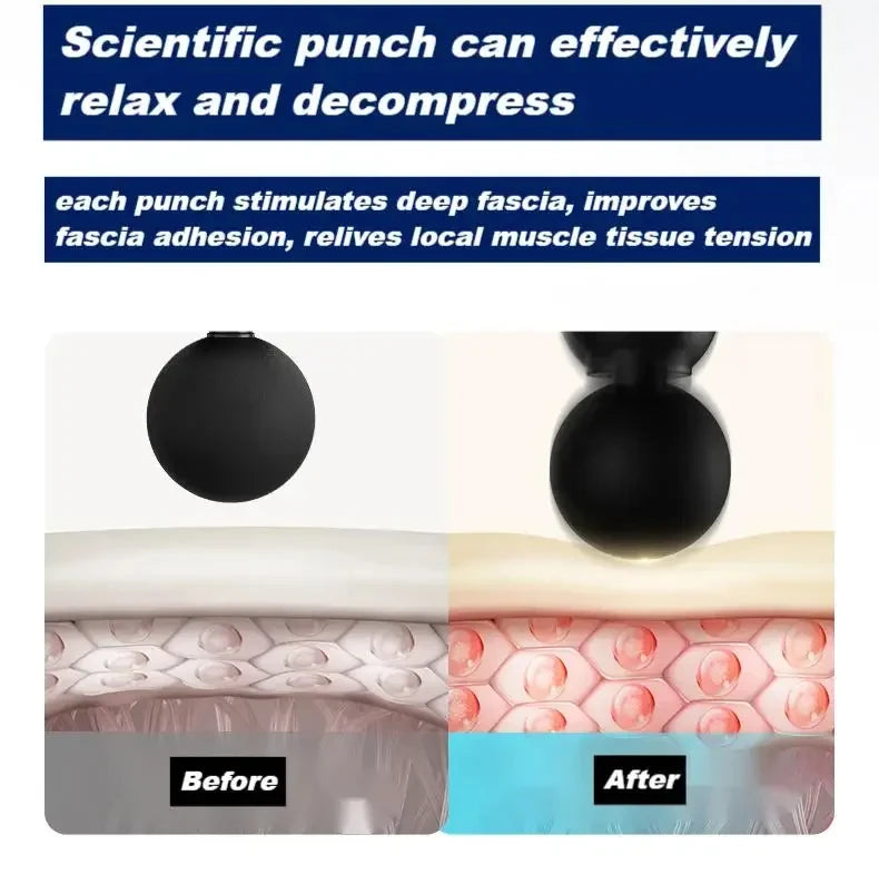 MoodFix Pro Percussion Massage Gun: 9 Speeds, 9 Heads, Ultra-Quiet Deep Tissue Relief (6mm Amplitude, 6kg Impact Force)