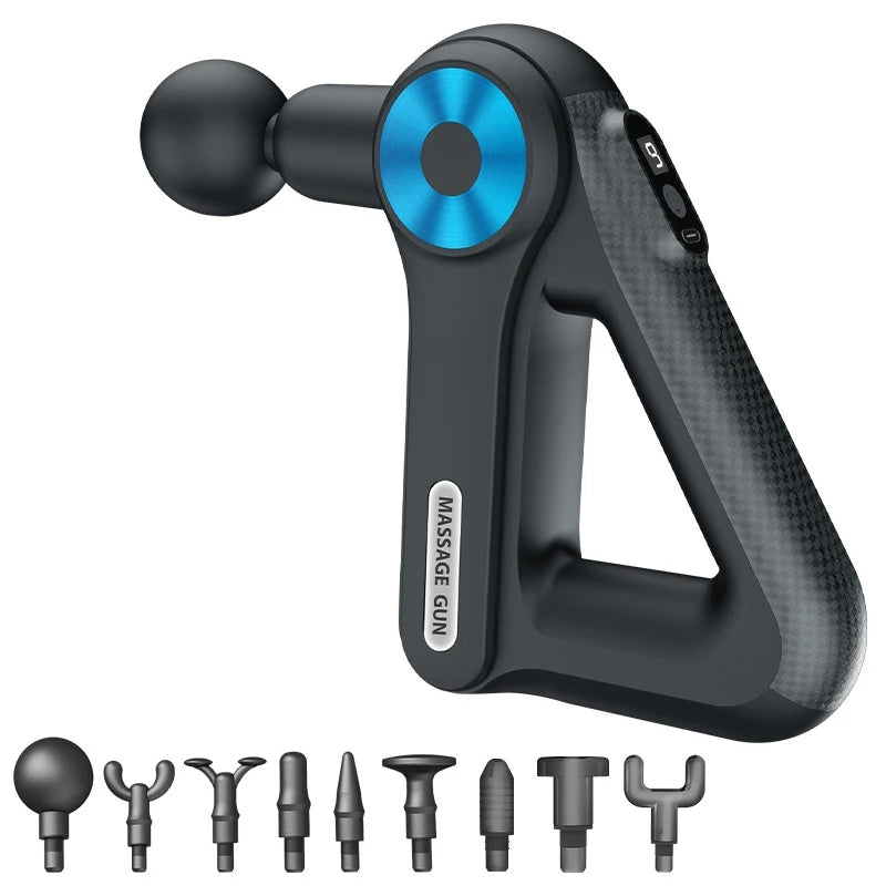 MoodFix Pro Percussion Massage Gun: 9 Speeds, 9 Heads, Ultra-Quiet Deep Tissue Relief (6mm Amplitude, 6kg Impact Force)